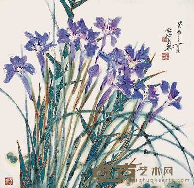 郭怡宗 花卉 镜心 68×68cm